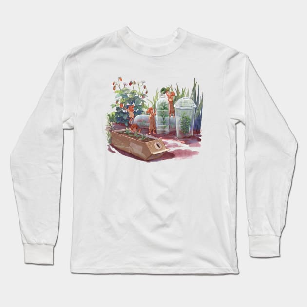 Gardening Long Sleeve T-Shirt by schmoedraws